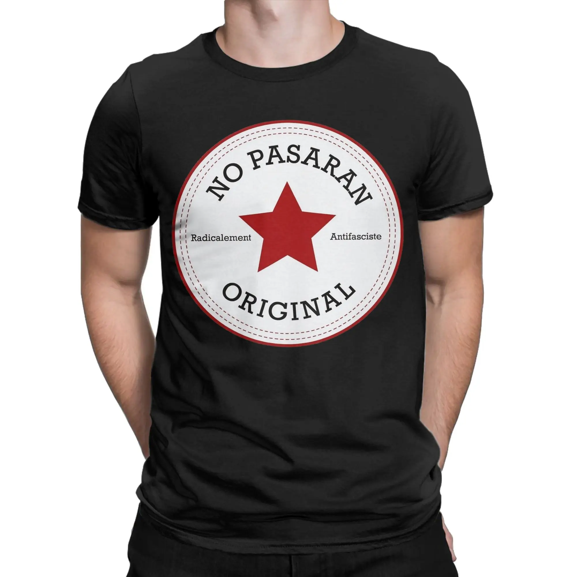 Novelty no pasaran T-Shirt Men Round Neck Short Sleeve Tops  Cotton Summer Tops