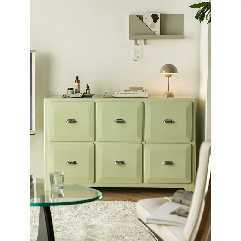 

Japanese retro metal six-chest cabinet living room bedroom ins storage drawer cabinet sofa side cabinet