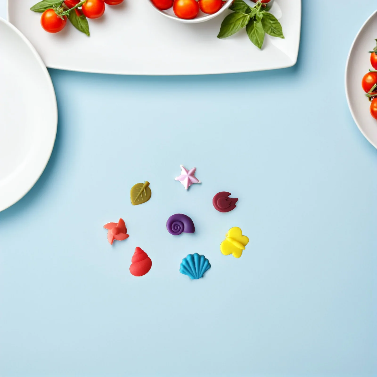 

8Pcs Reusable Silicone Wine Glass Markers Odorless Drink Identifiers for Parties Restaurants Nightclubs Drink Markers