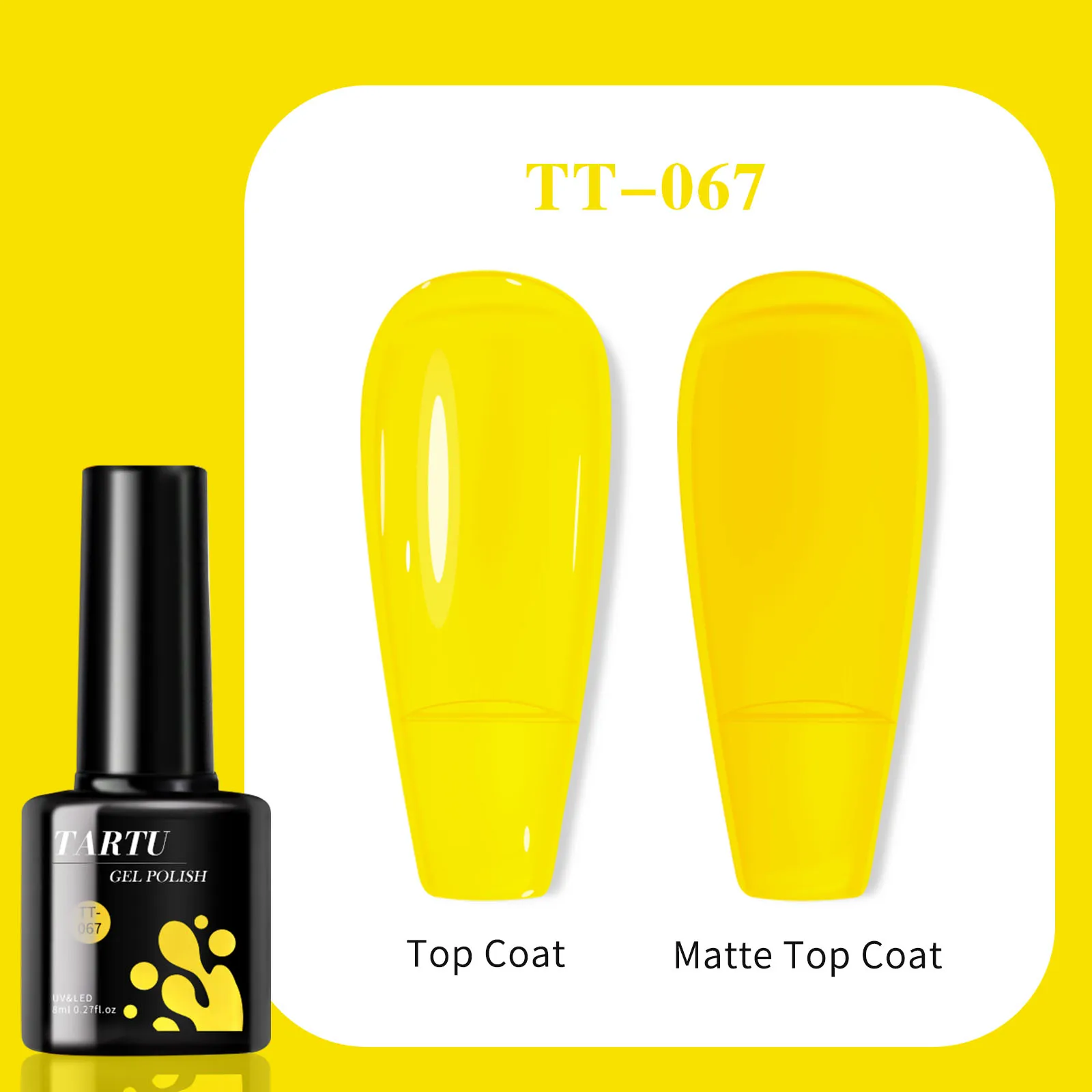 TARTU 8ml jelly gel nail polish, lemon yellow jelly gel nail polish, semi-permanent, suitable for home manicure DIY