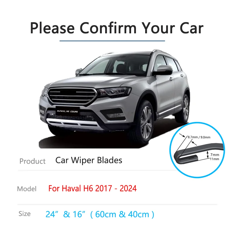 For Great Wall Haval H6 2017 2018 2019 2020 2021 2022 2023 2024 Front Wiper Blades Windscreen Windshield Cleaning Car Accessorie