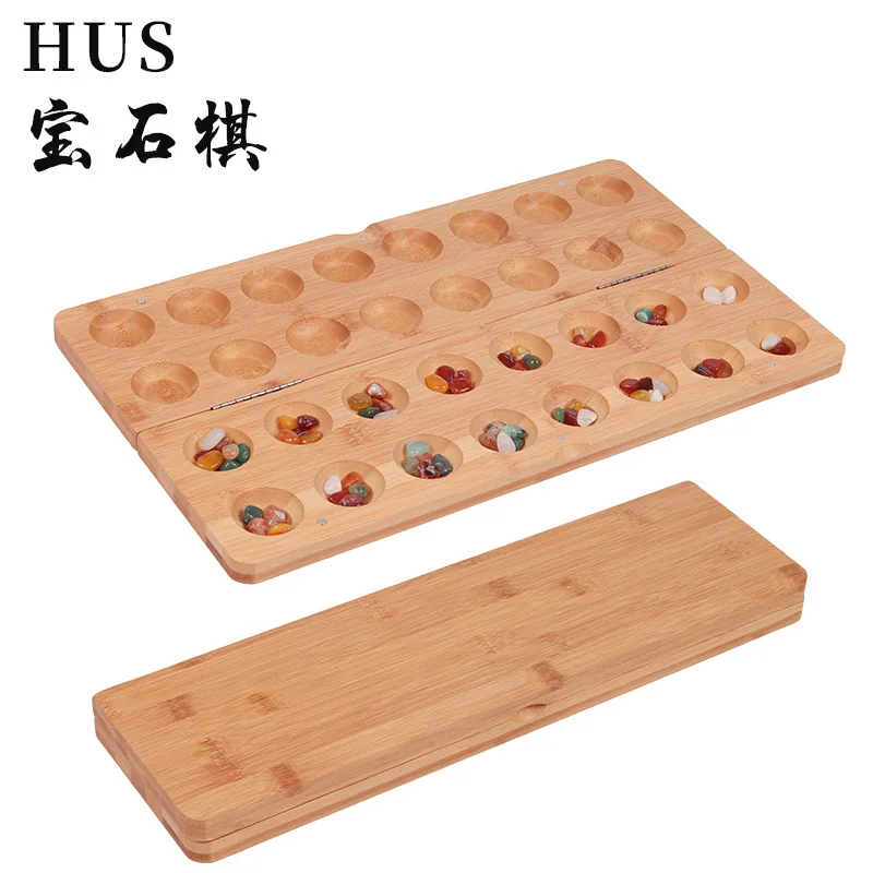 

2People's Board Game Playing Chess Mancala Adult and Children Nanzhu Wooden Early Education Toys Intelligence Development Africa