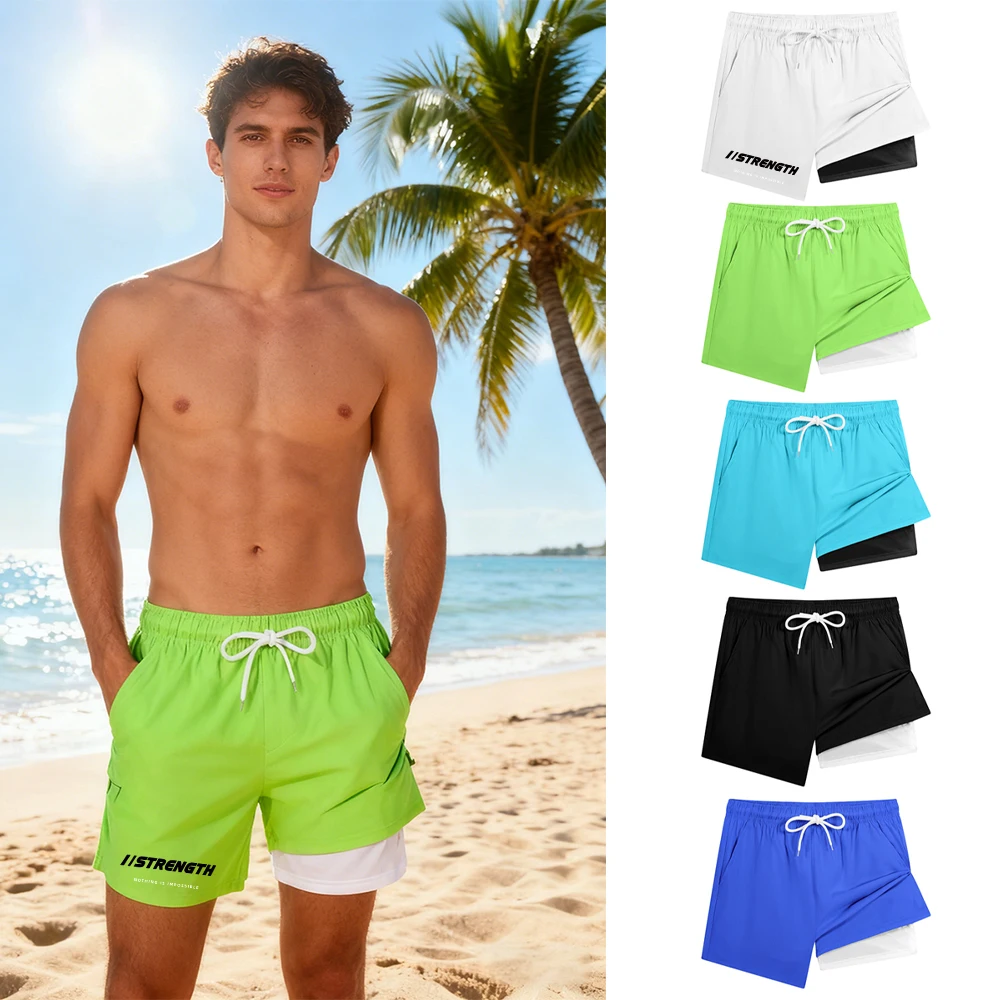 

Men's Printed Athletic Shorts Perfect For Summer Casual Wear Quick-Drying Beach Shorts Suitable For Running Fitness And Surfing
