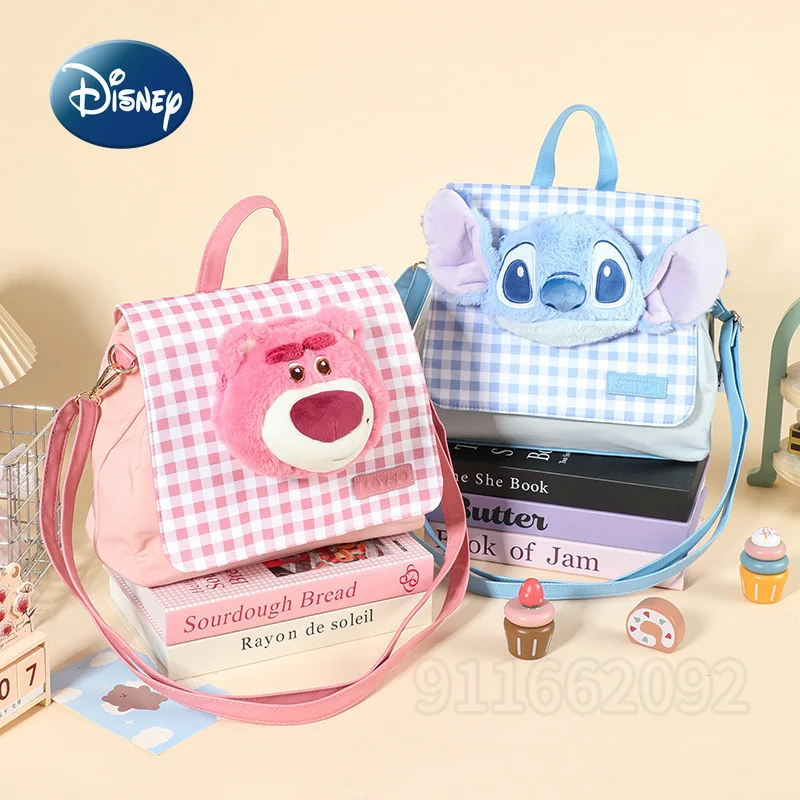Disney New Plush Doll Backpack Luxury Brand Fashion Casual Women's Backpack Cartoon Plush Doll Women's Backpack High Quality