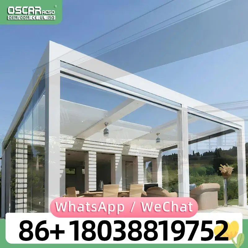 Modern Waterproof Glass Canopy Aluminium Gazebo And Pergola 3x3 3x4 6x3 For Garden Patio Backyard Outdoor pergola view 3
