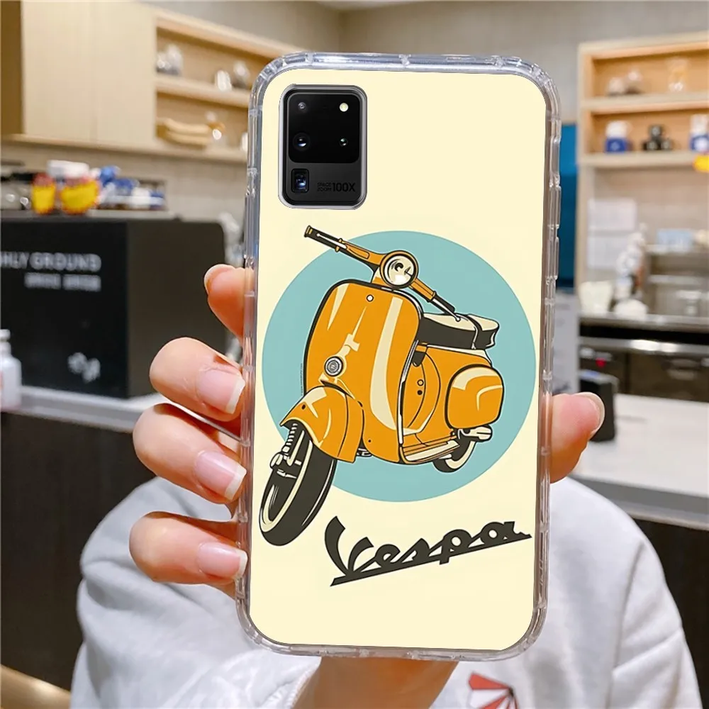 Vespa Scooter Phone Case For Samsung Galaxy A52 A12 A51 S21 Edge S22ULTRA S23 S20LITE Plus Ultra Transparent Cover