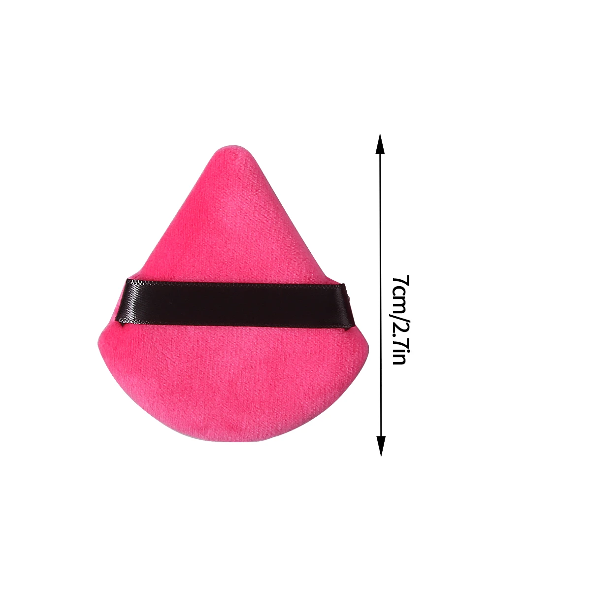 6 pièces Rose rouge flocage triangulaire bouffée de poudre, bouffée de poudre libre, bouffée de poudre de miel, bouffée de poudre de fard à joues, double usage sec et humide