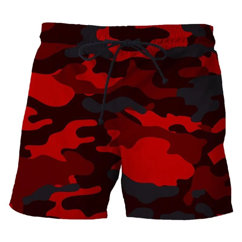 Camouflage 3d Bedrukte Korte Broek Heren Outdoor Sport Board Shorts Unisex Fashion Casual Zwembroek Strandbroeken Kleding