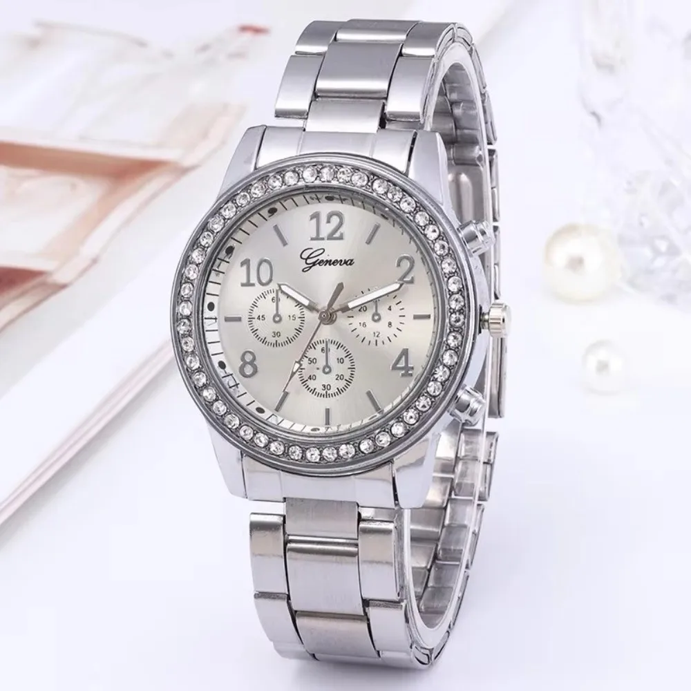 Stainless Steel Strap Women's Wristwatch Quartz Movement Simple Design Quartz Wristwatch Box Not Included Rhinestone Accent