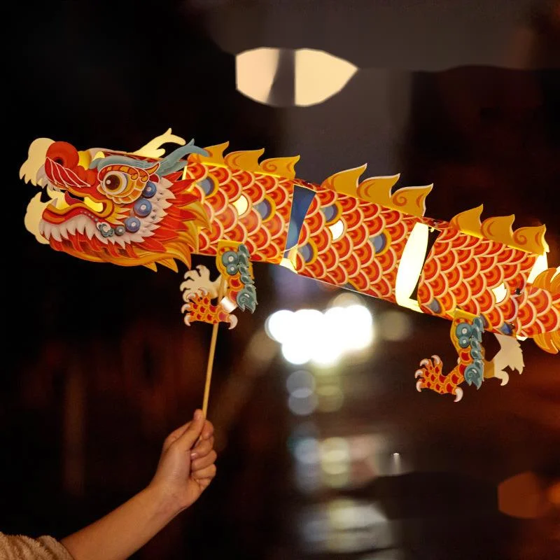 Creative Handcrafts DIy Dragon Lamp Lanterns Children Toy Gifts New Year Festival Materials Decoration Light Gifts New