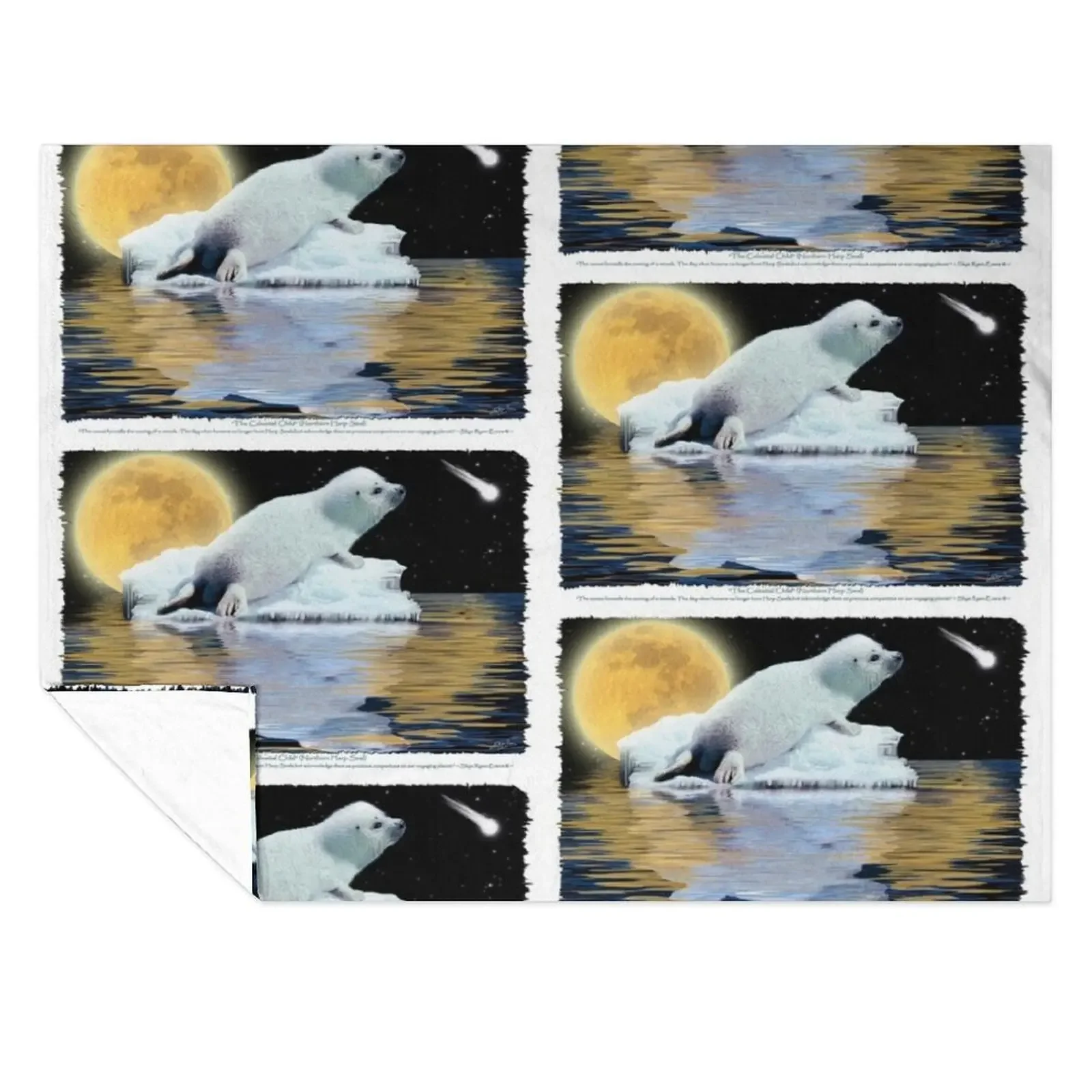 

The Celestial Child (Harp Seal) Throw Blanket Warm manga warm winter Soft Big Blankets