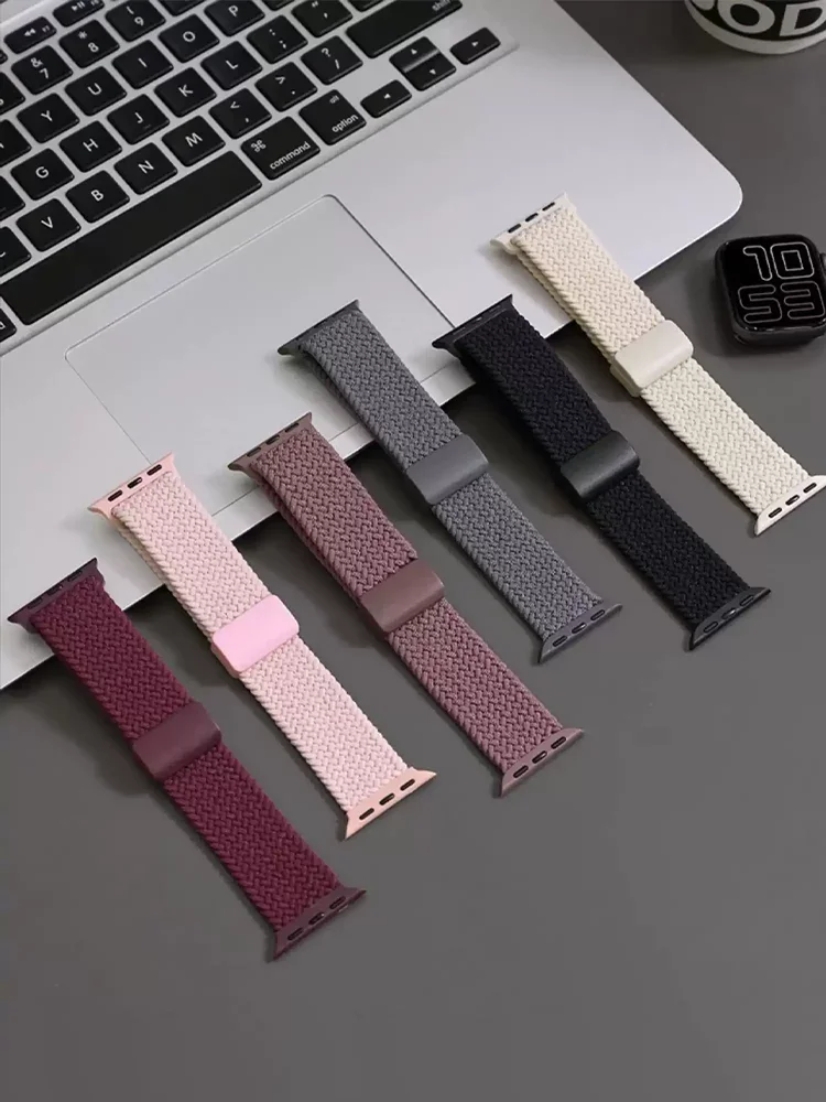 Nylon Band For Apple Watch Strap 44/46mm 45mm 42mm magnetic buckle Bracelet iWatch series se 12 11 10 7 5 6 8 9 Ultra 4 3 49mm