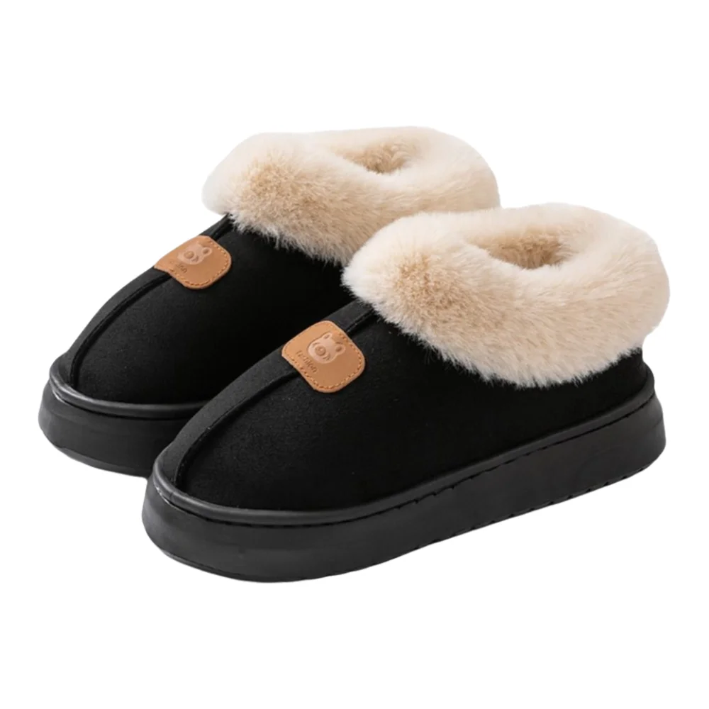 

Fashion Snow Boots Faux Fur Fluffy Cotton Shoes Comfortable Thick Bottom Ankle Boots Women Men