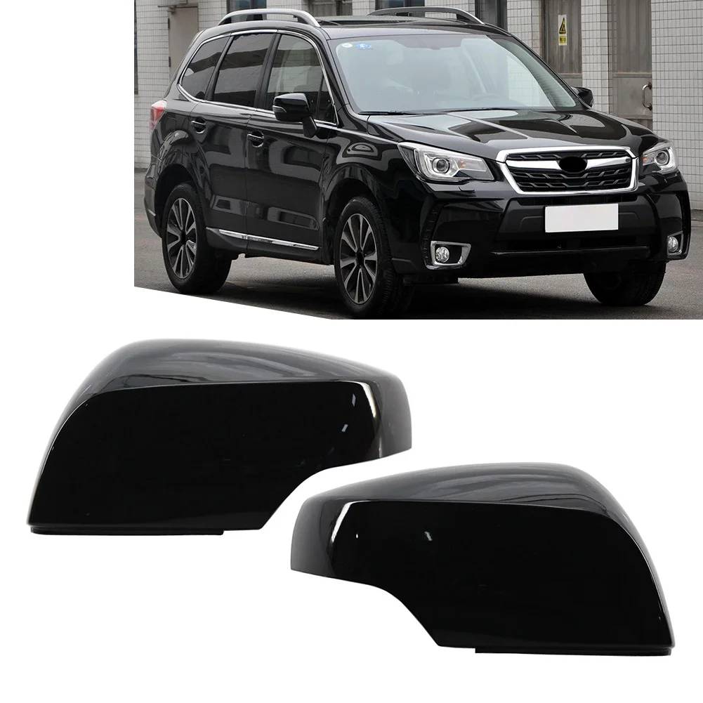 2Pcs Car Side Rear View Mirror Cover Cap Trim Glossy Black For Subaru Crosstrek Impreza Forester Legacy Outback