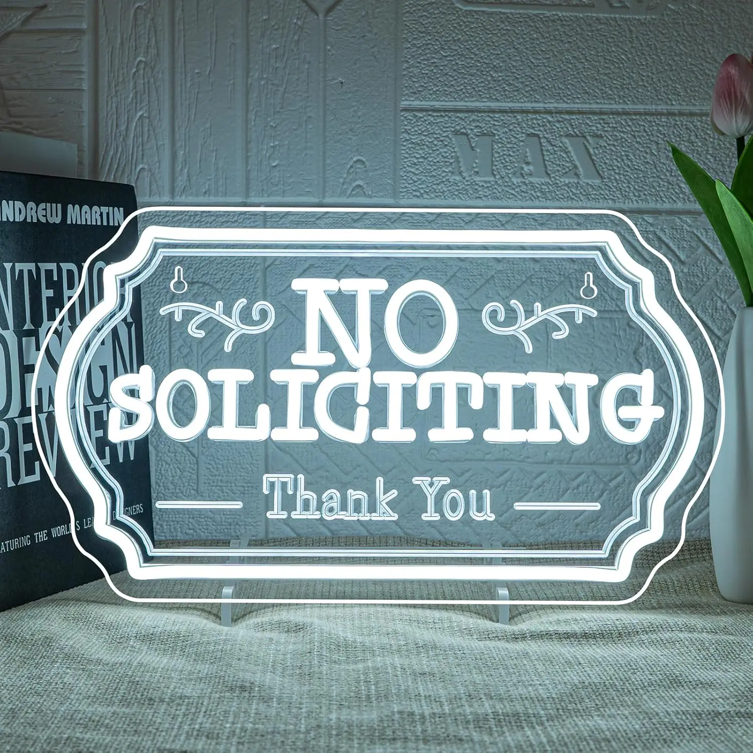 

No Soliciting Neon Sign USB Dimmable Humorous LED Light Home Shop Store Hotel Restaurant Window Decoration personnalisé Gift