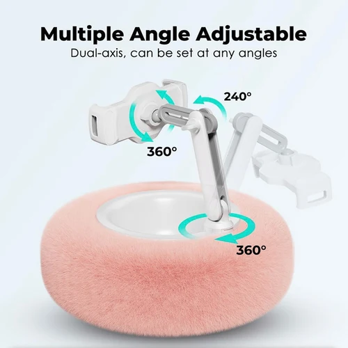 Imagen 2 del producto Nuevo 2025 almohada de felpa soporte para tableta y teléfono soporte de escritorio ángulo de longitud ajustable para transmisión en vivo Video Chat soporte para tableta perezosa