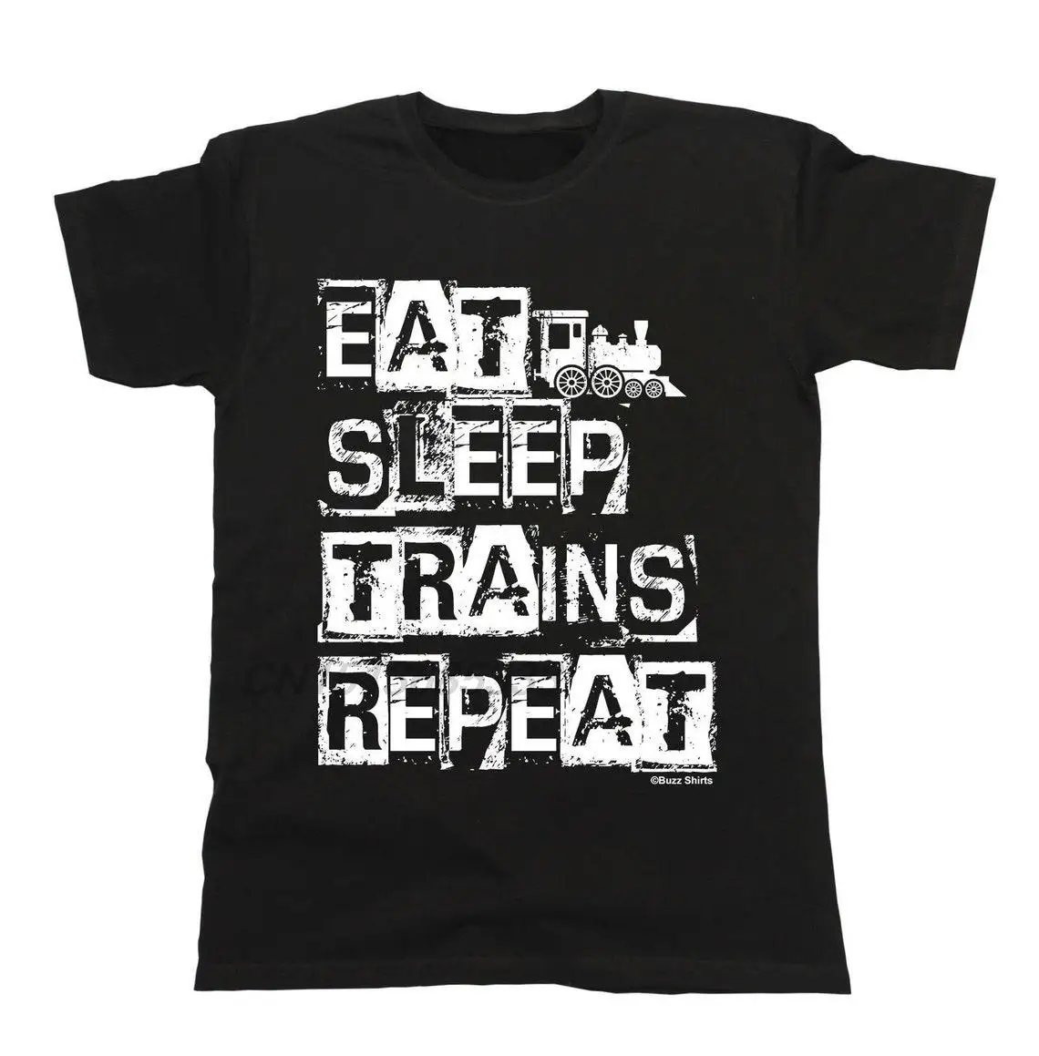 Eat Sleep Trains Repeat Men Retro Printed T shirt Warning Male Anime Vintage Tee Shirt Still Plays With Tractors Unisex Clothing