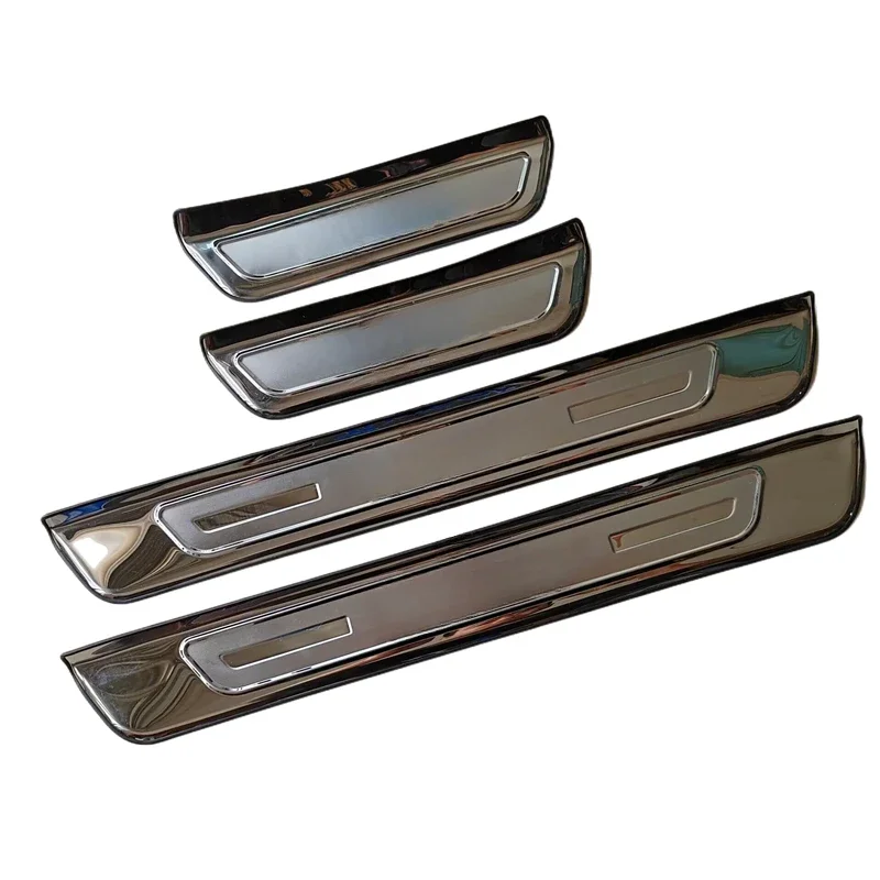 For TUCSON Stainless Steel Door Sill Scuff Plate Guard Sills Protector Trim 2015 2016 2017 2018 2019 2020 2021