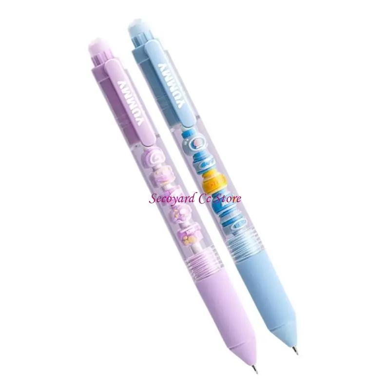 N3UC 2 Pcs Quick Drying Ballpoint Pen 0.5mm Black Press Pen Lovely Gift Pen Smooth Writing Pen for Student
