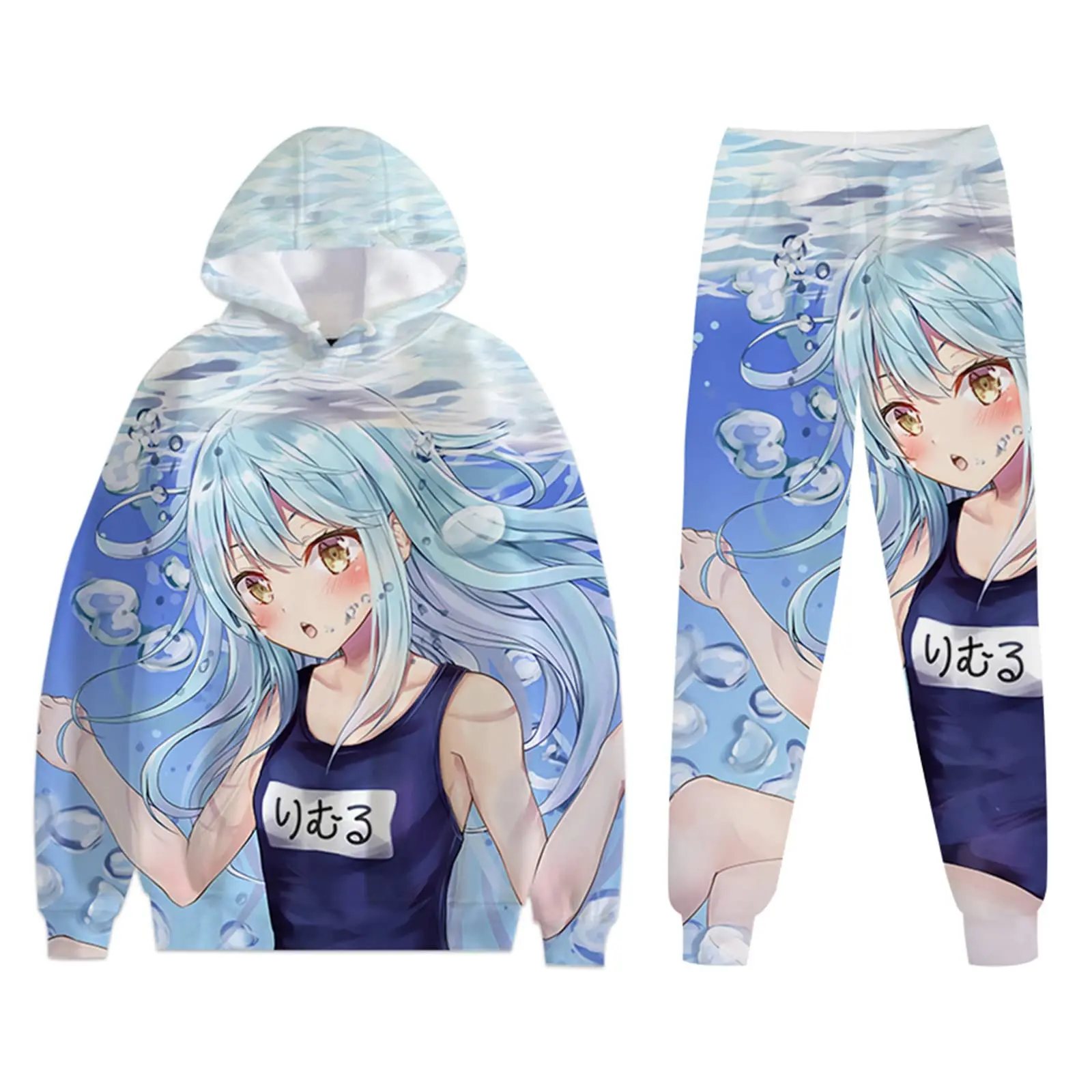 Fashion Anime That Time I Got Reincarnated As A Slime Rimuru Tempest Hoodie Pant Suit 3D High Quality Tracksuit Outfits Set