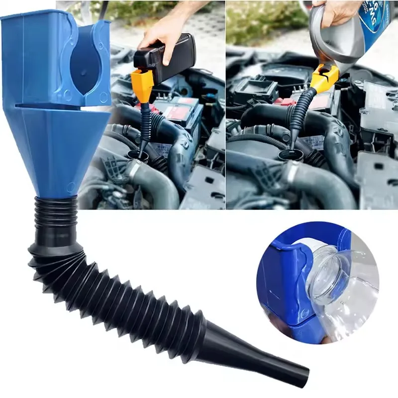 Telescopic Car Refueling Funnel Universal Engine Oil Filter Transfer Funnels Tool Foldable Portable Funnels