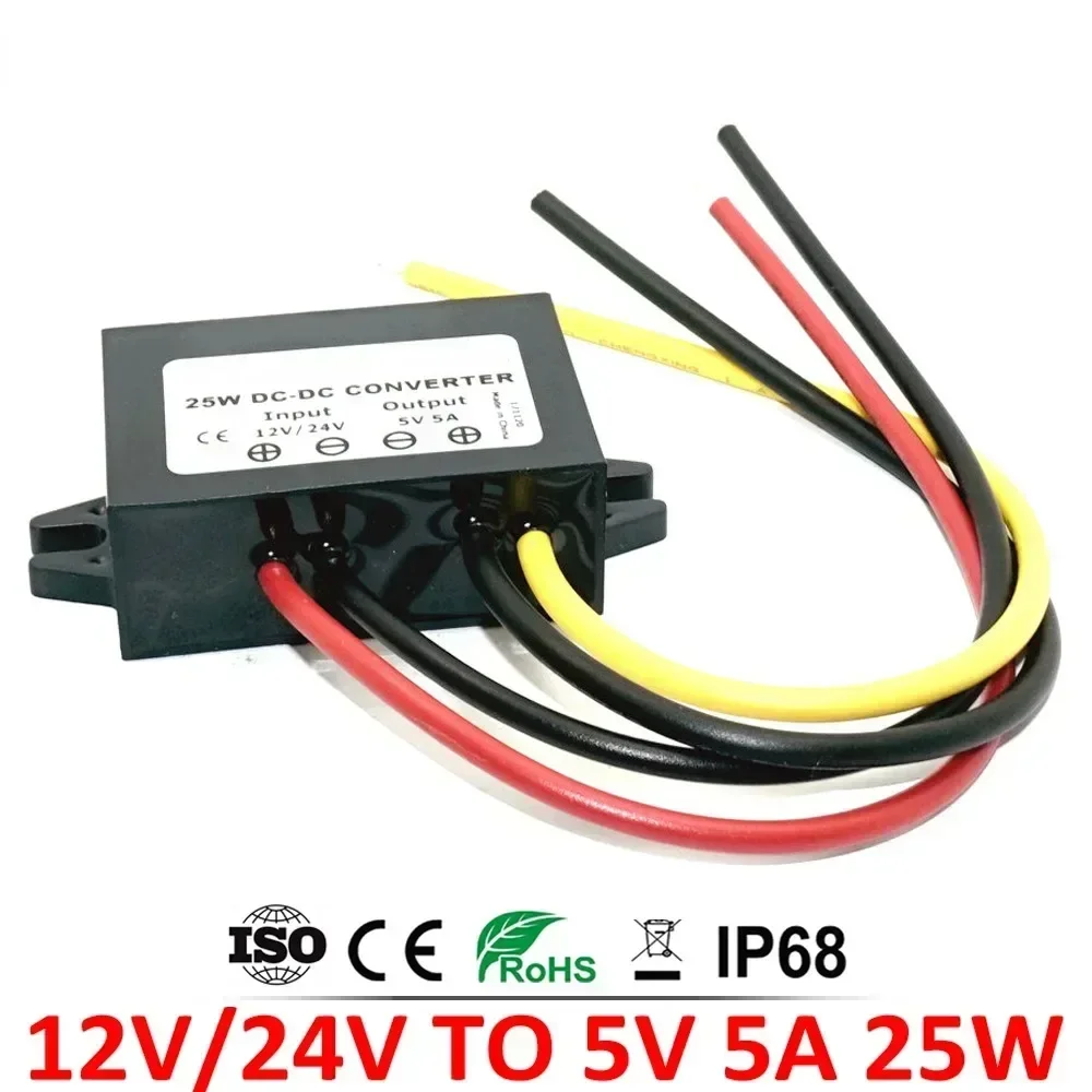 12V 24V to 5V 5A 3A 10A Step Down DC DC Power Converter 8-36V Buck 5V Switching Power Supply 12 Volt to 5 Volt for Car LED