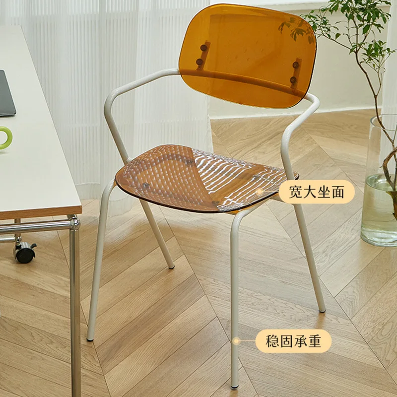 كرسي طعام بظهر شفاف من الشمال، كرسي مكياج منزلي بسيط وحديث من الأكريليك على الإنترنت للمشاهير