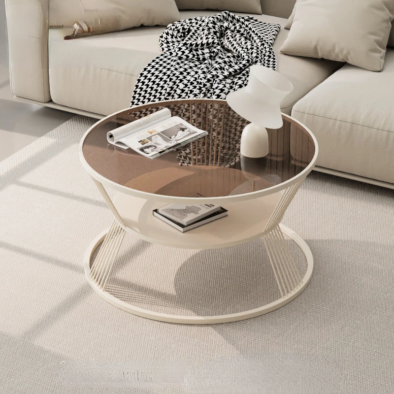 Table Basse Moderne et Minimaliste en Métal Transparent, Rangement Nordique, Meuble d'Entrée