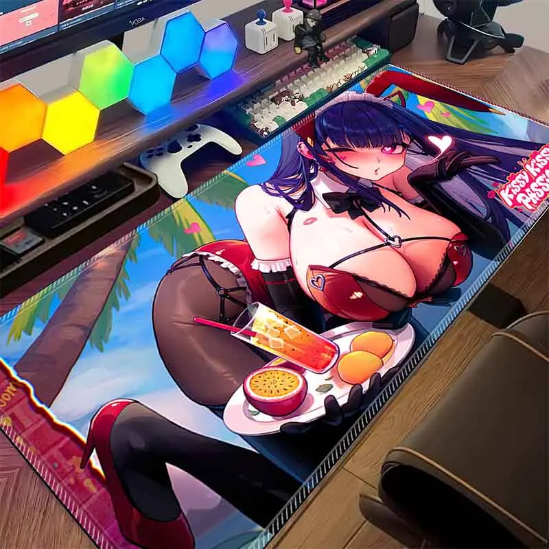 

Игровые коврики для мыши Waifu Cups Season 6 S6, большой коврик для мыши, большие настольные игровые коврики, нескользящий резиновый коврик для мыши Numi, коврики для клавиатуры XXL