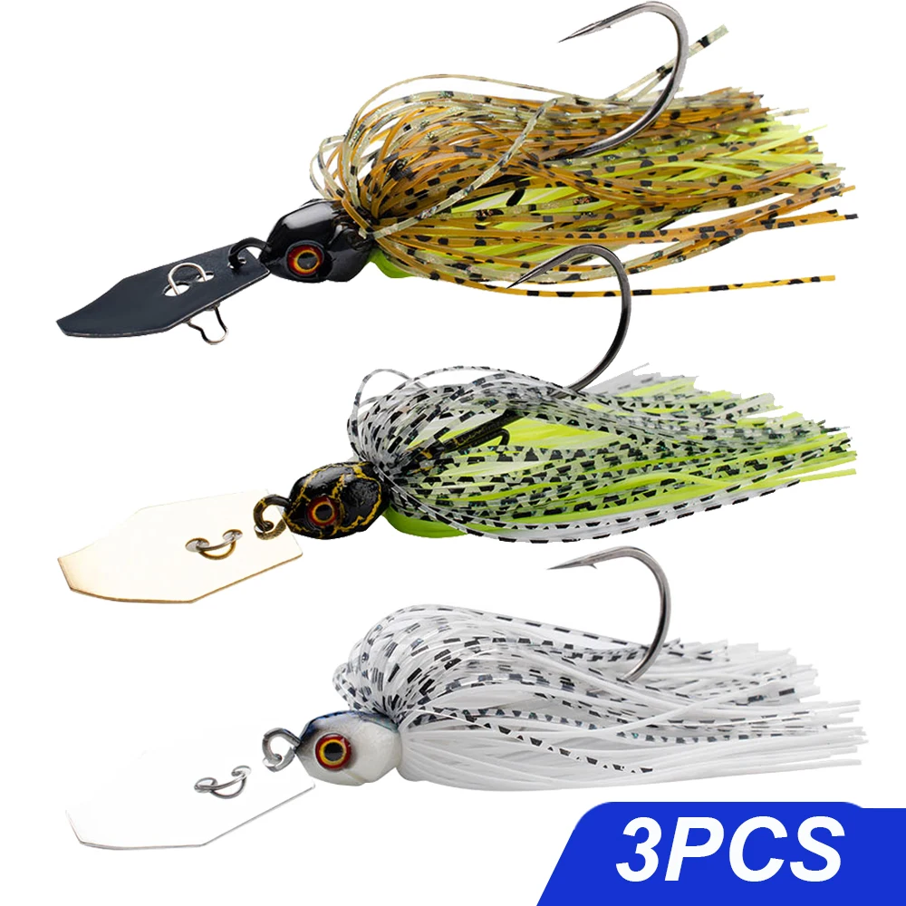Spinner Köder 7g/9g/12g/14g/21g Angeln Lockt Kit Set Pesca Chatter Weedless Metall Klinge Gummi Jig Kopf Haken Draht Spinnerbait