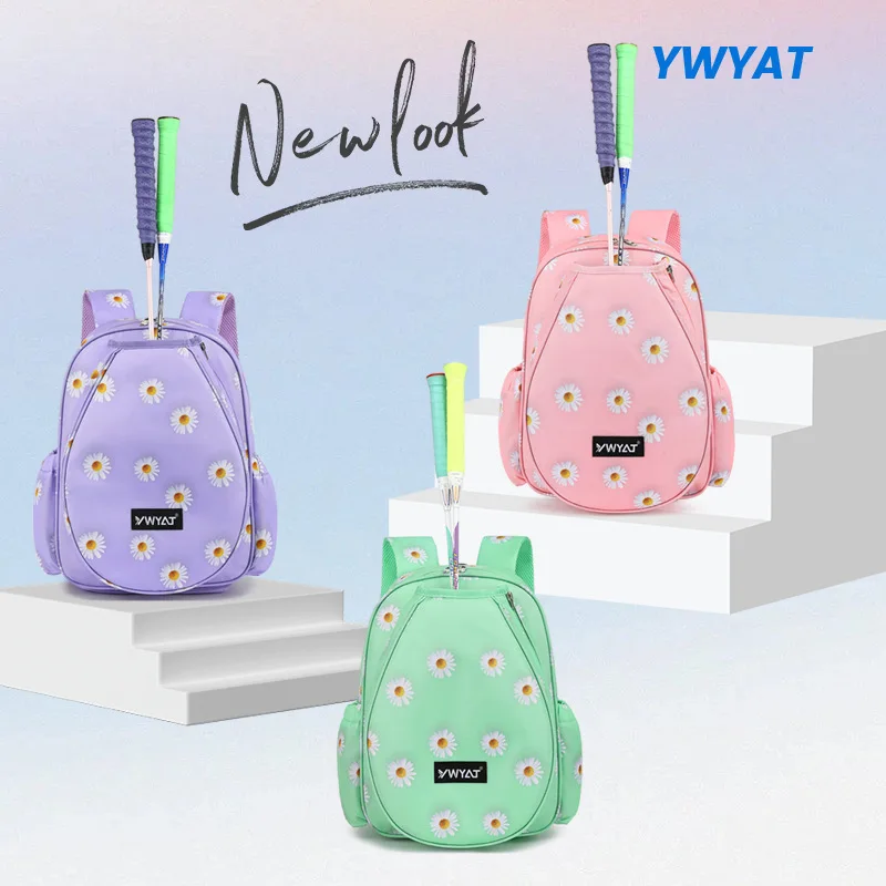 YWYAT-Unisex Tênis e Badminton Raquete Mochila, Bolsa de Esportes, Raquete, Macaron Color Series, Pode segurar 2-3pcs, Novo, 2024