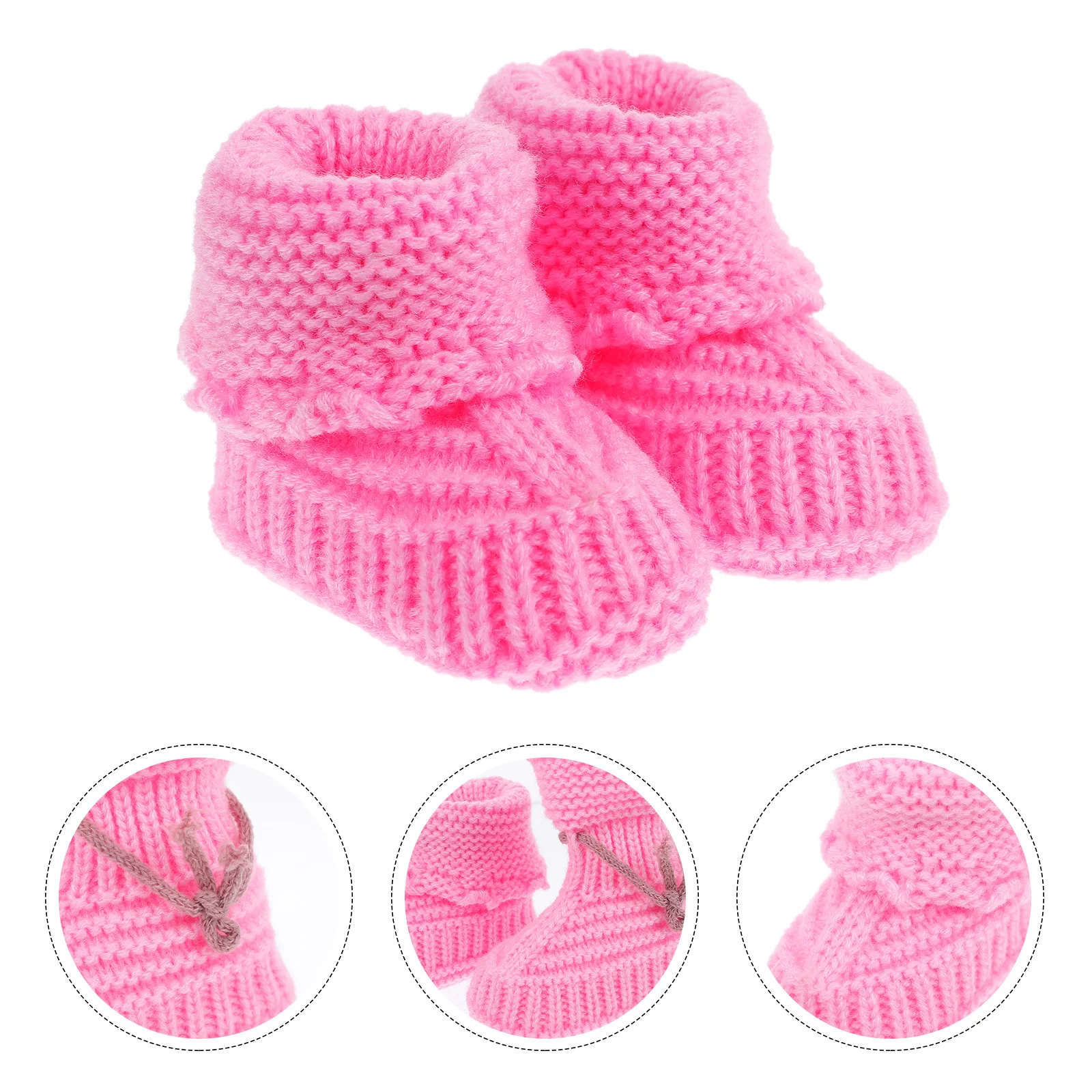 

1Pair Baby Knitted Crochet Booties Wool Yarn Handmade Shoes Infant Warm Soft Newborn Winter Footwear Baby Crochet Shoes