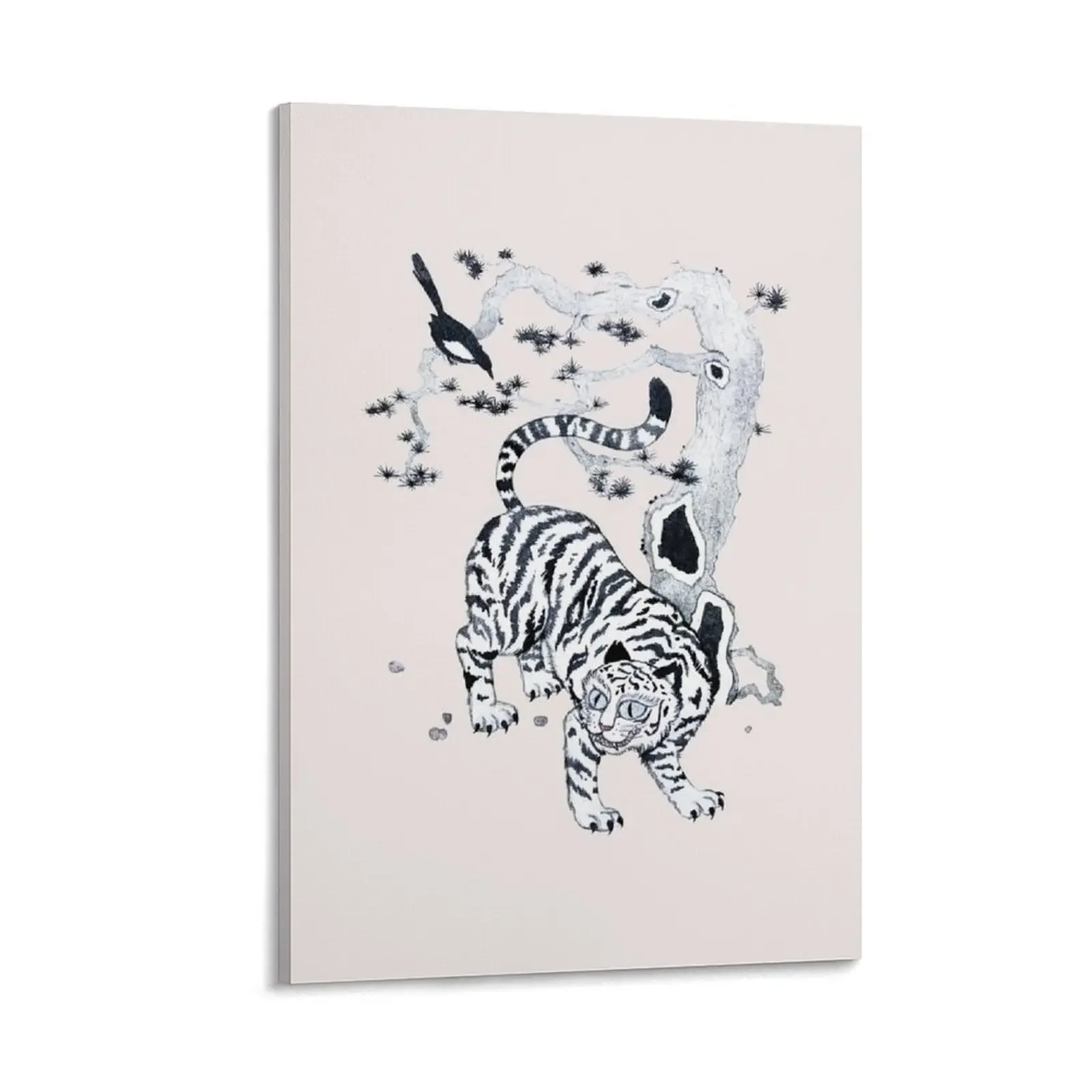

tiger and magpie;  (korean folk painting, jakhodo) Canvas Painting home decoration luxury room decoration