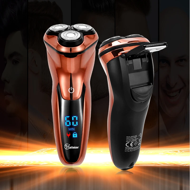 Powerful Cordless LCD Electric Shaver 3D Floating Wet Dry Beard Electric Razor Rechargeable Facial Shaving Machine For Men