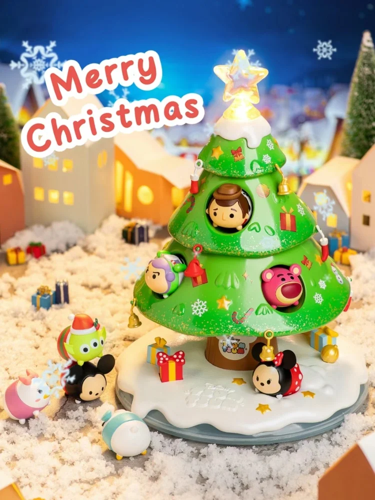 Disney Navidad estrella de los deseos hecha a mano 22cm caja de regalo Toy Story tosmo pino árbol de Navidad Diy adorno de escritorio juguete Xmans regalo