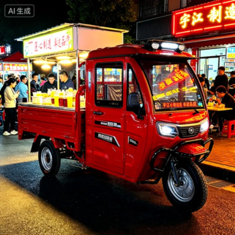 Qpen 500W-800W Electric Tricycle for Adults 60V 3-Wheel Passenger Tricycle Unique Design Motor Open Body DOT Certified view 2