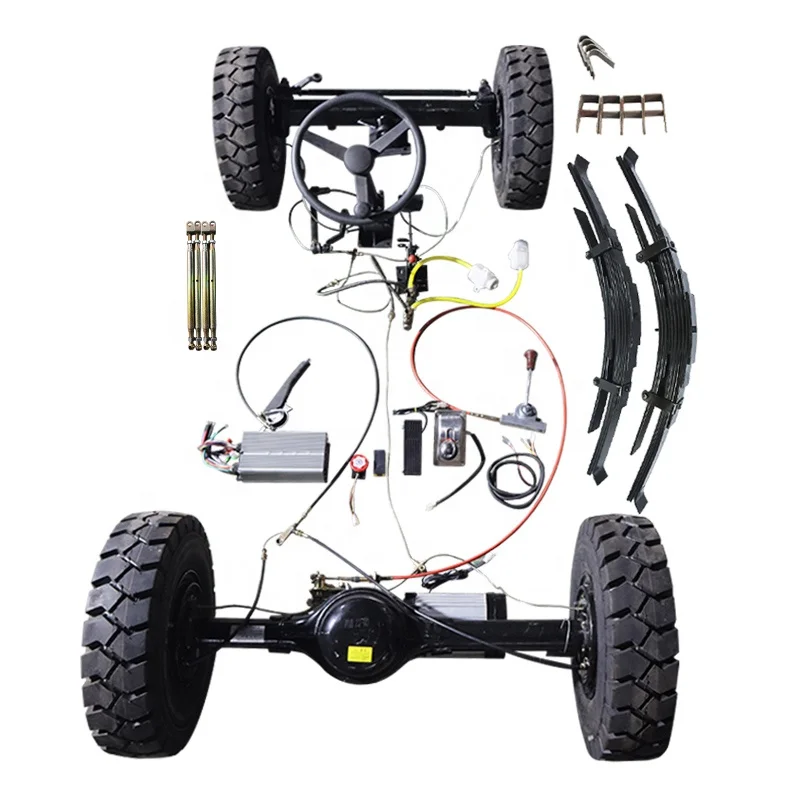 

Electric Car Conversion Kit Oil Brake 3000w Brushless Rear Axle with Front Steering Axle Electric 4 Wheeler Car Kit