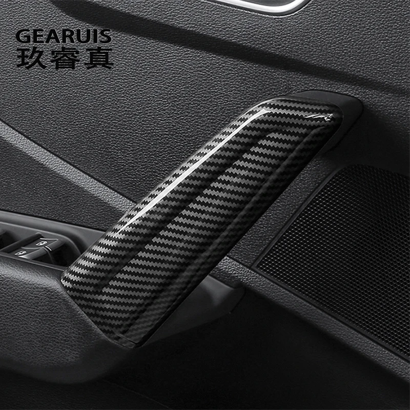 Car Styling porta interna maniglia ciotola bracciolo tirare pannello decorazione adesivi copertura per Audi Q2 2018-2022 accessori in fibra di carbonio