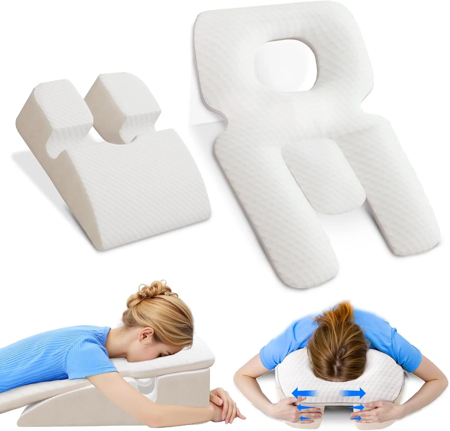 

Face Down Pillow for Post-Surgery Comfort, Shredded Memory Foam with Removable Cover