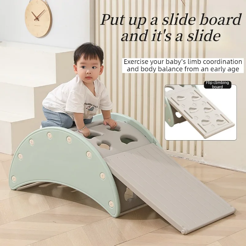 Multifunktionales Kinderspielzeug Rutsche Schaukelbett Aufbewahrung Laufstall Kletterbogen Rutsche Lerntisch Integrierte Sicherheit Baby-Rutschen Spielzeug