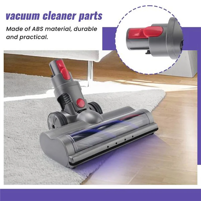 B58B-For DYSON V8 V9 V10 V11 V12 فراغ فرشاة أرضية كهربائية مرفق الطابق لينة الأسطوانة فرشاة رئيس مع أضواء الغبار LED