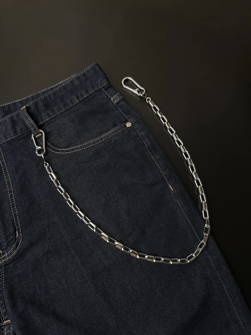 パンクヒップホップステンレススチールチタンキューバンリンクベルトチェーンファッションアクセサリーメンズベルトバックルスタイリッシュカジュアルウェア