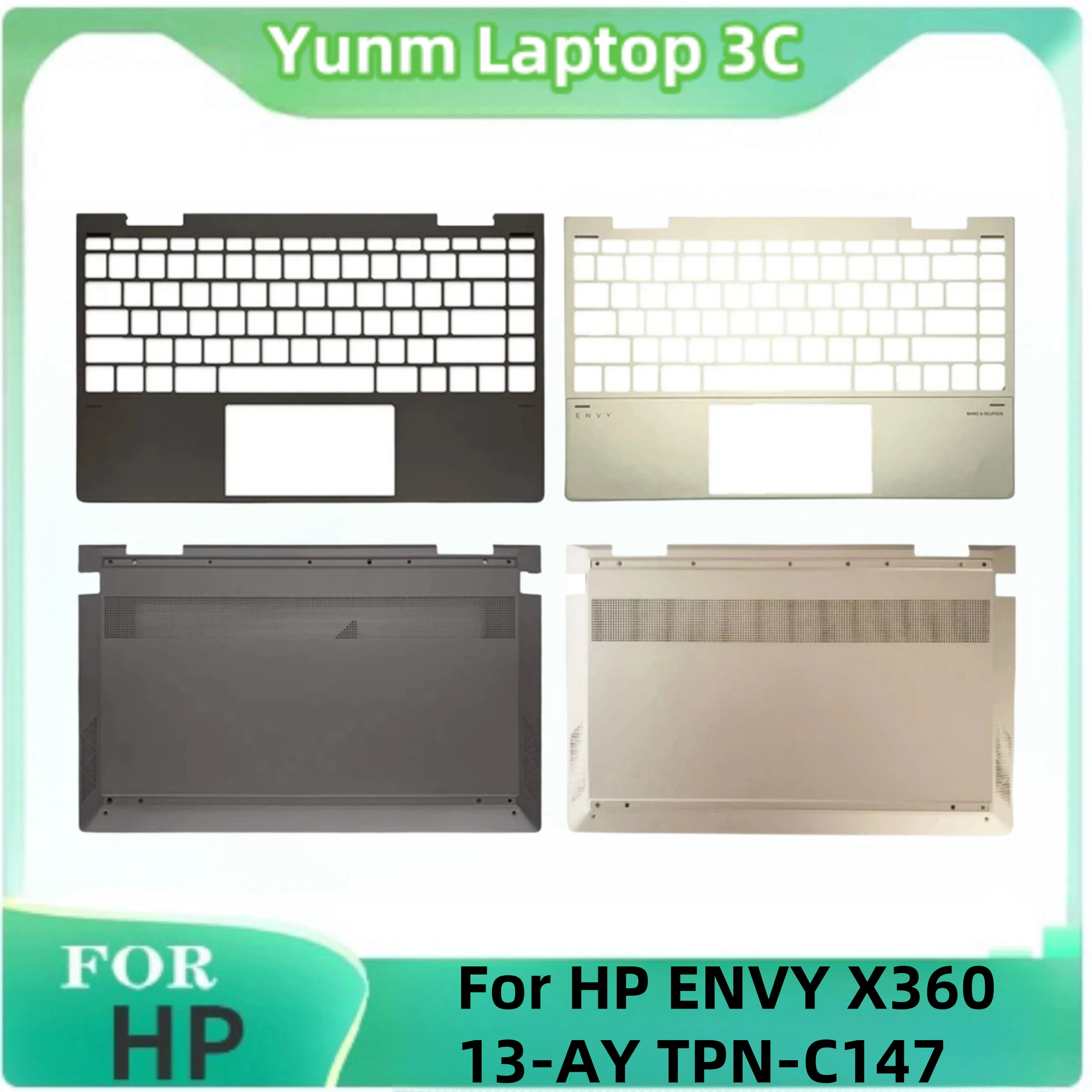 Imagem -01 - Laptop Palm Resto Inferior Case Tampa Superior Case Traseiro Ouro L94498001 hp Envy X360 13-ay Tpn-c147 Novo Venda Quente laptop palm resto inferior case tampa superior case traseiro ouro l94498001 hp envy x360 13 ay tpn c147 novo venda quente 01