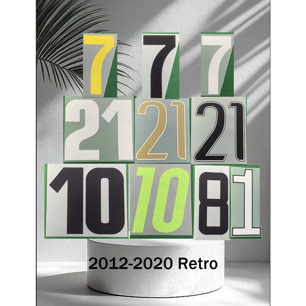 2012-2020 Juvnt2s Retro Nameset Printing heat transfer printing Customize DIY Football Name Number top AAAA quality Retro