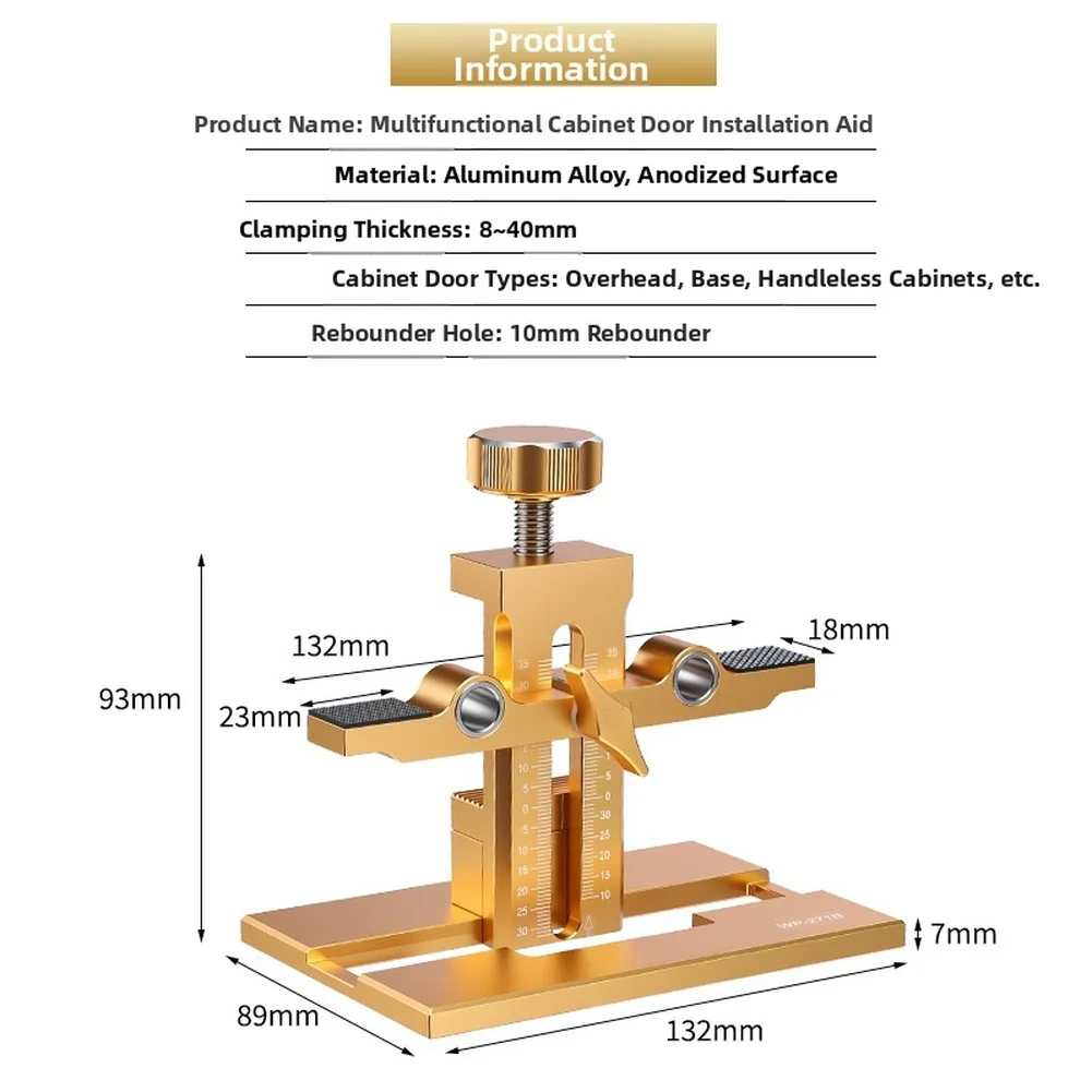 Cabinet Door Mounting Jig Drilling Positioning Locator For Woodworking Installation Alignment Tool Hardware Accessories