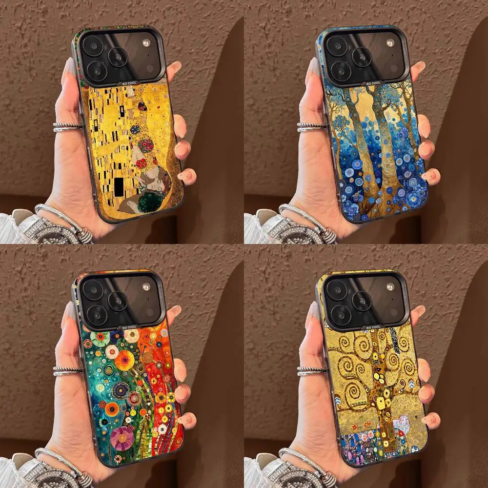 

G-Gustav Klimt ART Phone Case For iPhone 17,16,15,14,13,12,11,Pro,Max,Plus,E,Air,Mini Black Tpu Cover