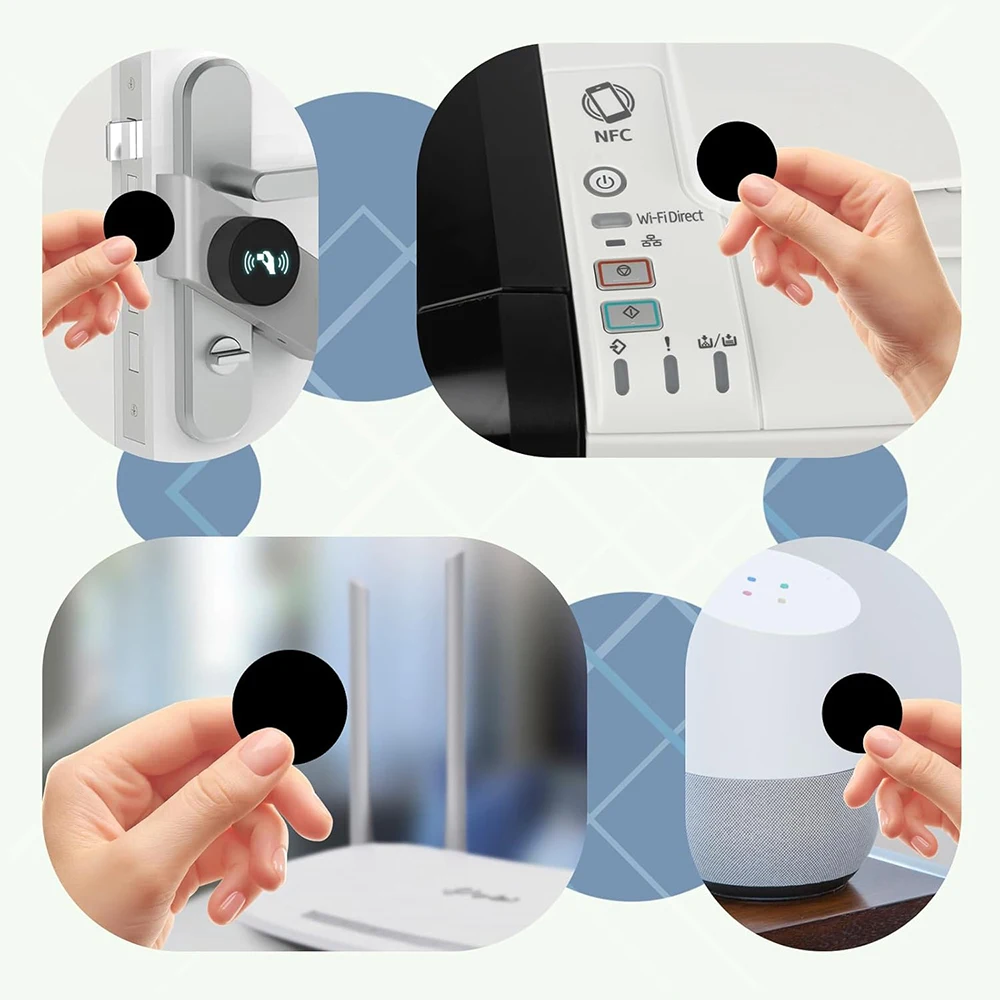 NFC tag black NTAG215 NFC tag NFC coin card black NFC sticker circular 13.56MHz NFC chip,with adhesive on the back