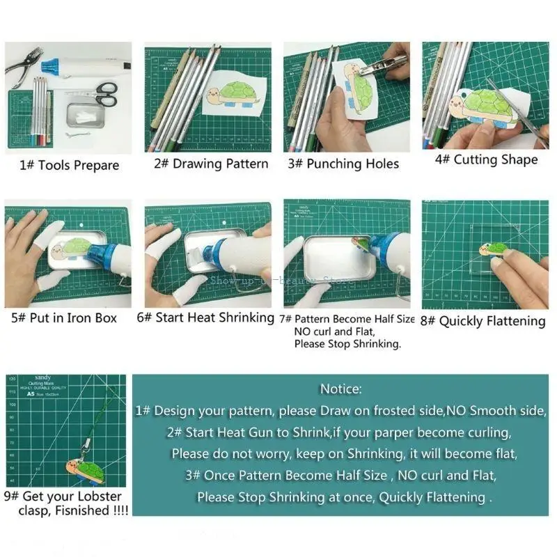 

R9JE 12Pieces Shrinky Dink Paper Transparent Shrink Plastic Sheet for Keychains