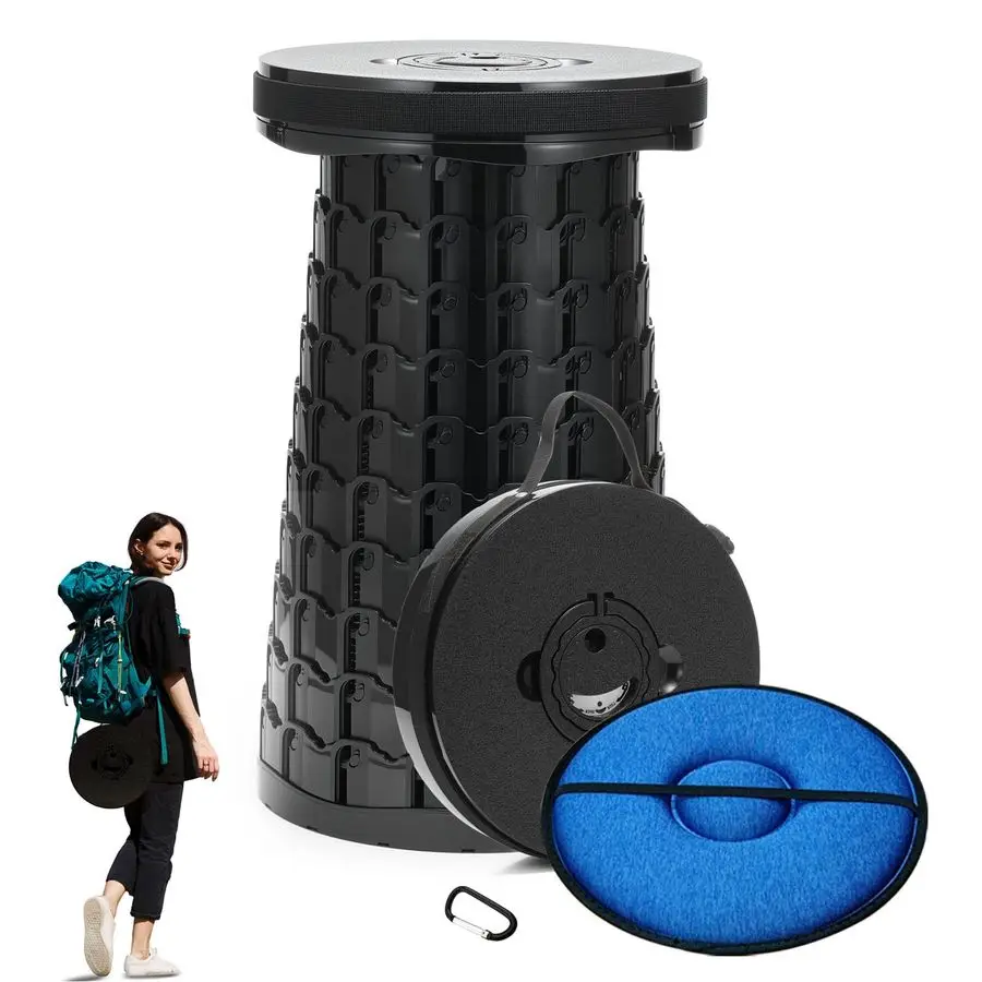 

Модернизированный складной стул XXL 2025 года с подушкой, грузоподъемность 450 кг, высота 50 см, более широкий и высокий, сверхпрочный, портативный, телескопический