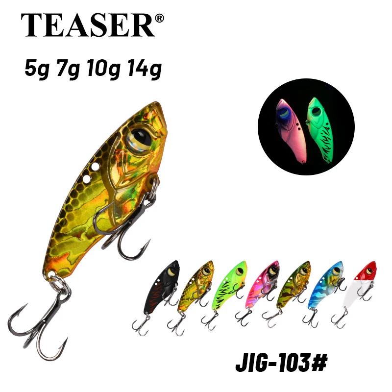 Isca VIB TEASER J103 5g 7g 10g 14g para Lançamento de Longa Distância, Isca Artificial para Água Doce, Isca de Placa de Ferro - Oferta Especial